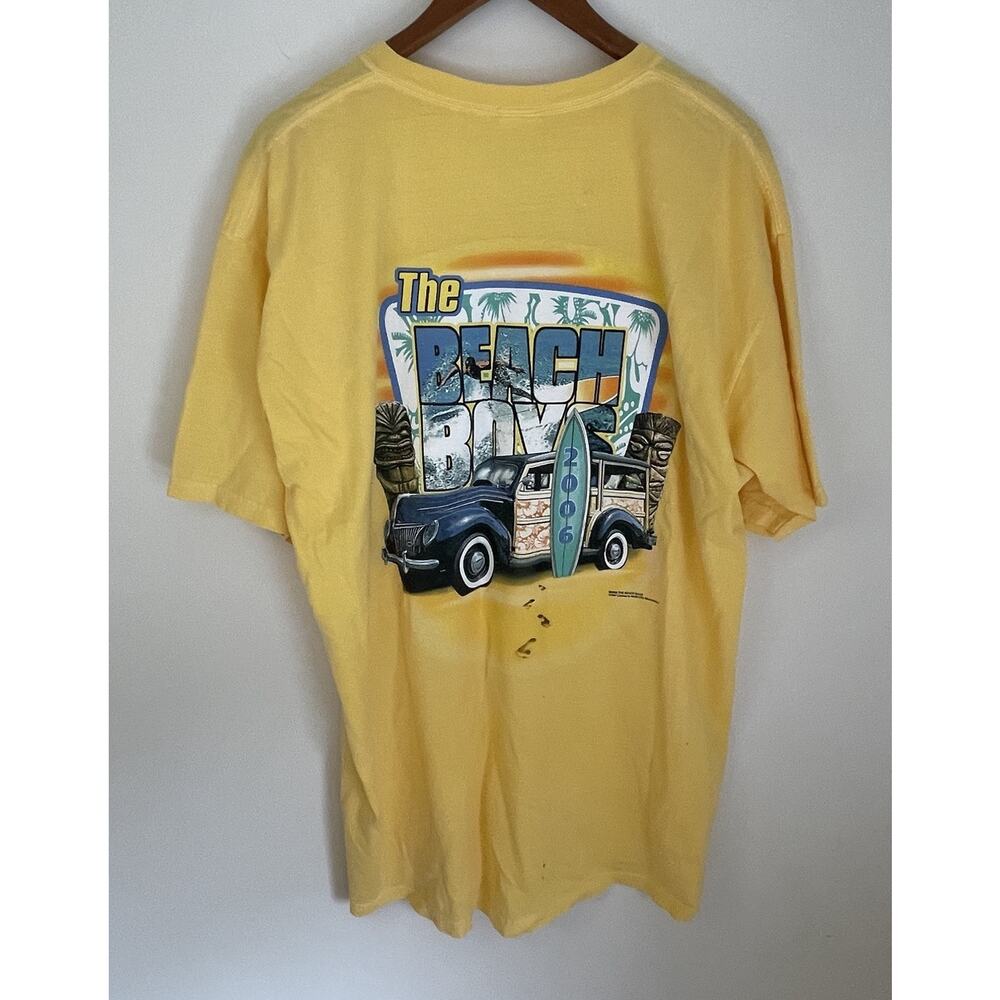 Beach Boys Yellow Short Sleeve T-shirt Band VTG Woodie Tee Surf California XL